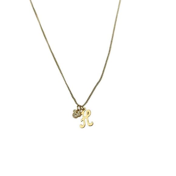 🌸 Disney Mickey Mouse H Momogram Dainty Necklace - Picture 1 of 3